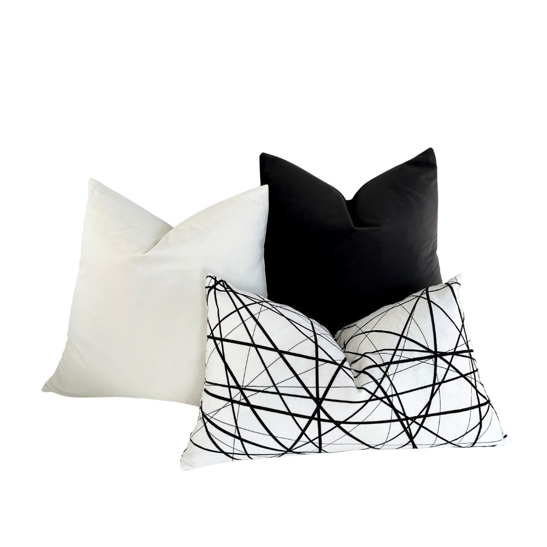 Geometric Lines Throw Pillow Lumbar 14&quot;