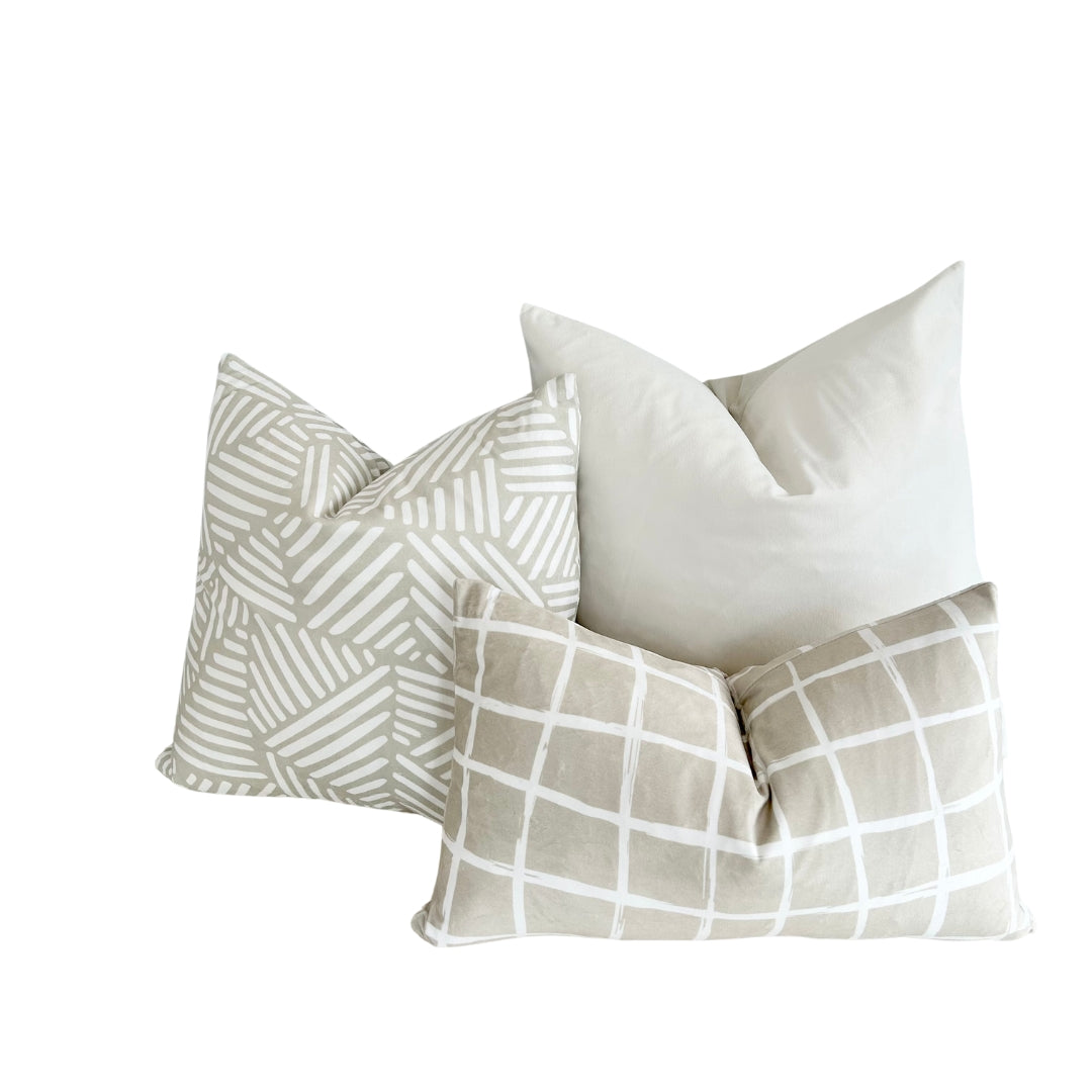 Geometric Neutral Throw Pillow 18&quot;