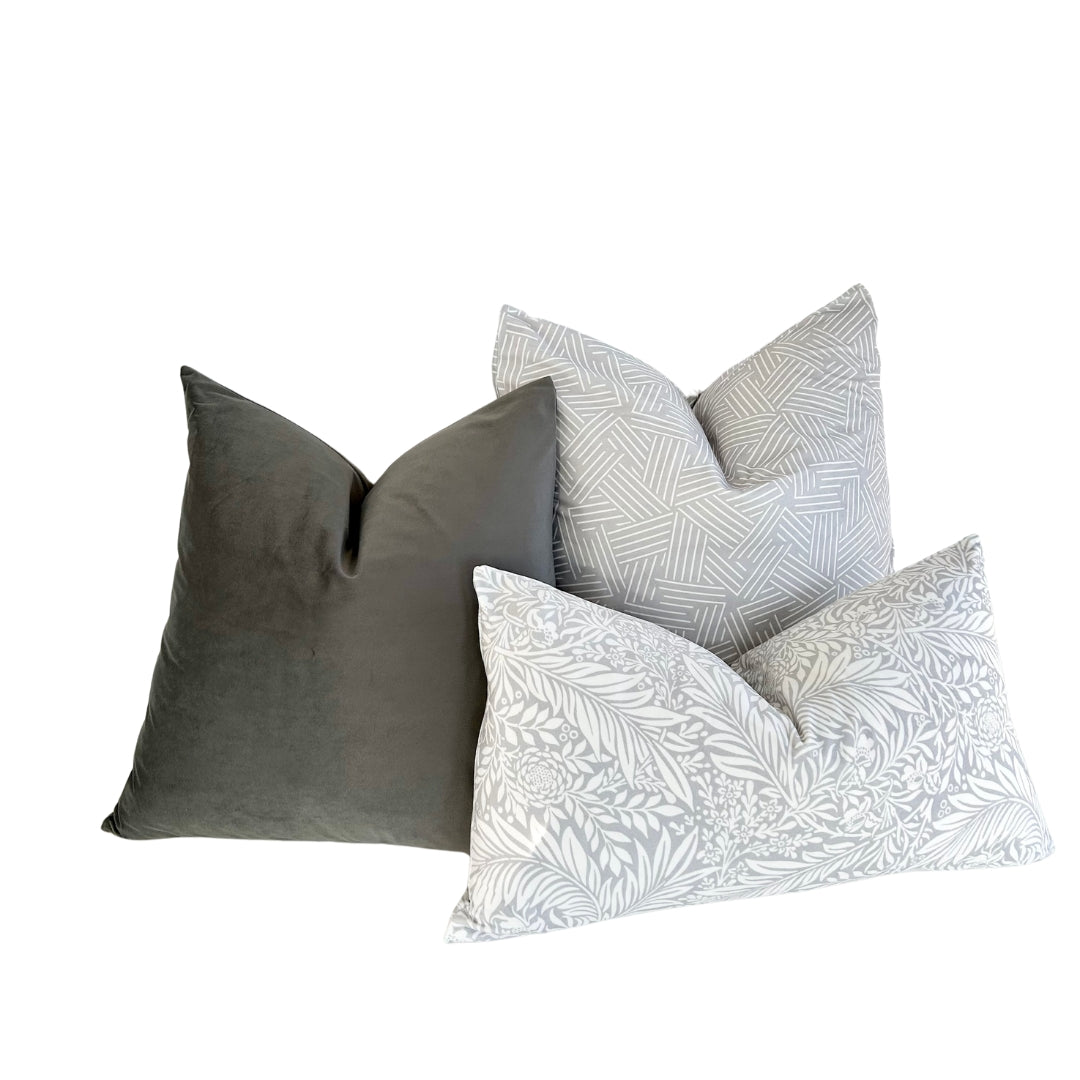 Geometric Lavender Gray Throw Pillow 22&quot;