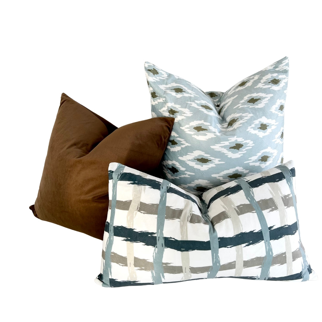 Geometric Blue Throw Pillow 24&quot;