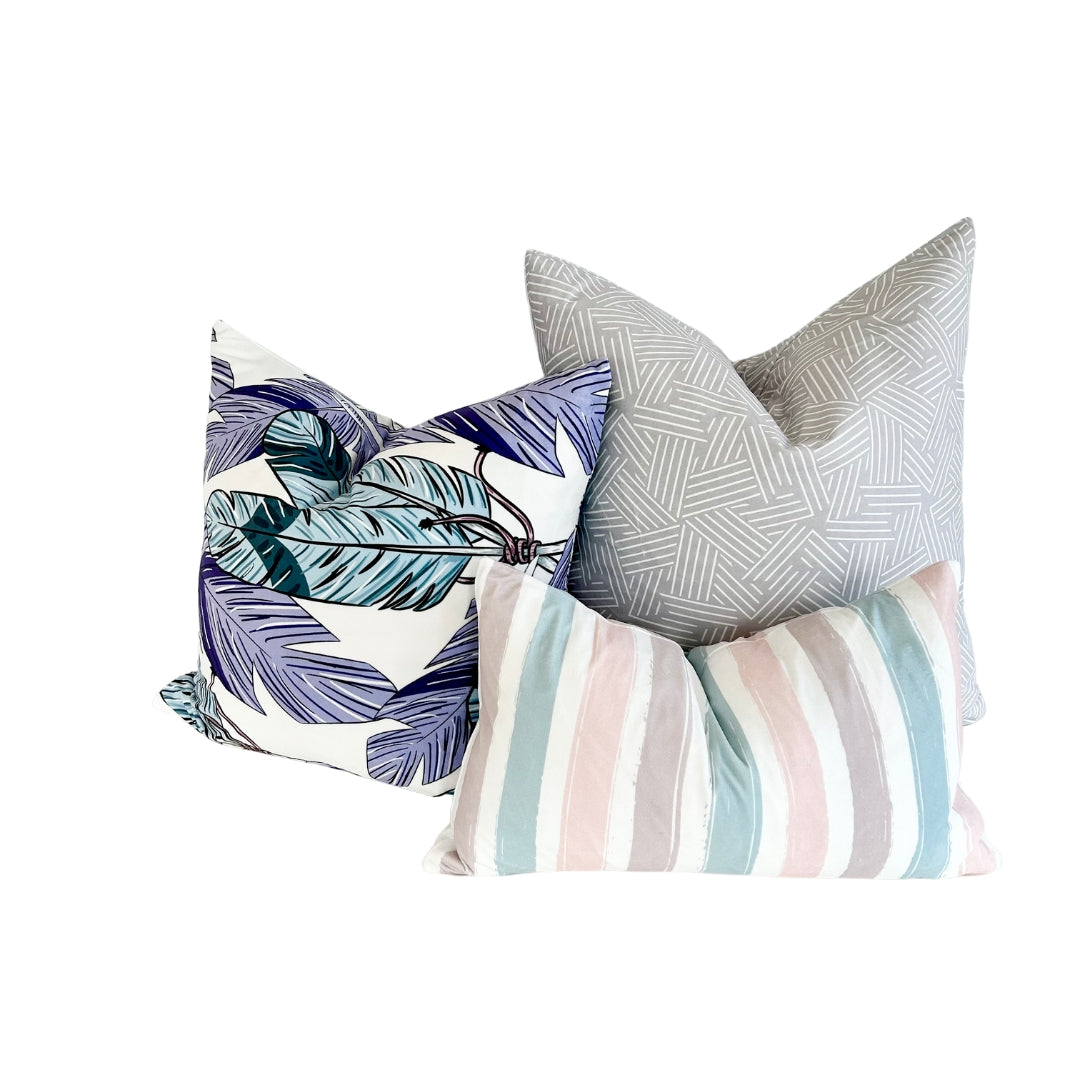 Feather Purple Blue Throw Pillow 20"