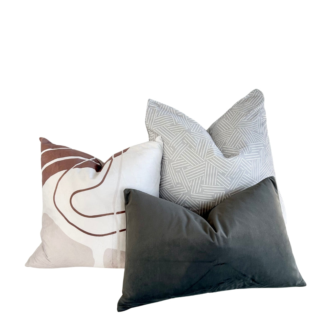 Abstract Taupe Throw Pillow 18"