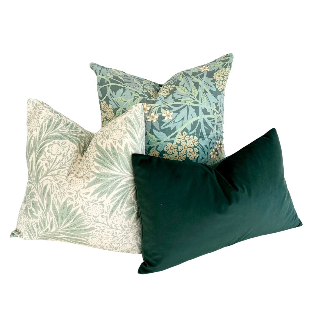 Floral Green Throw Pillow 22&quot;