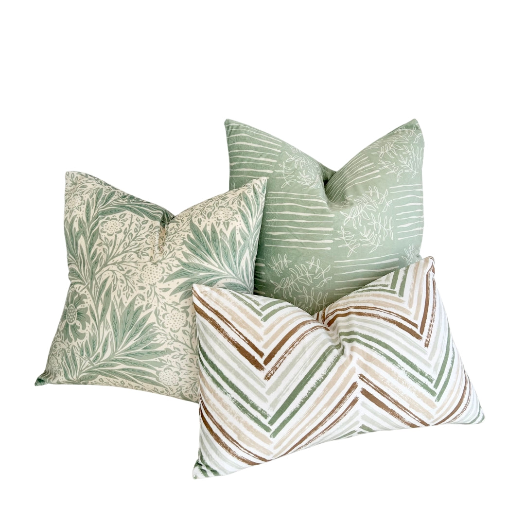 Floral Sage Throw Pillow 18&quot;