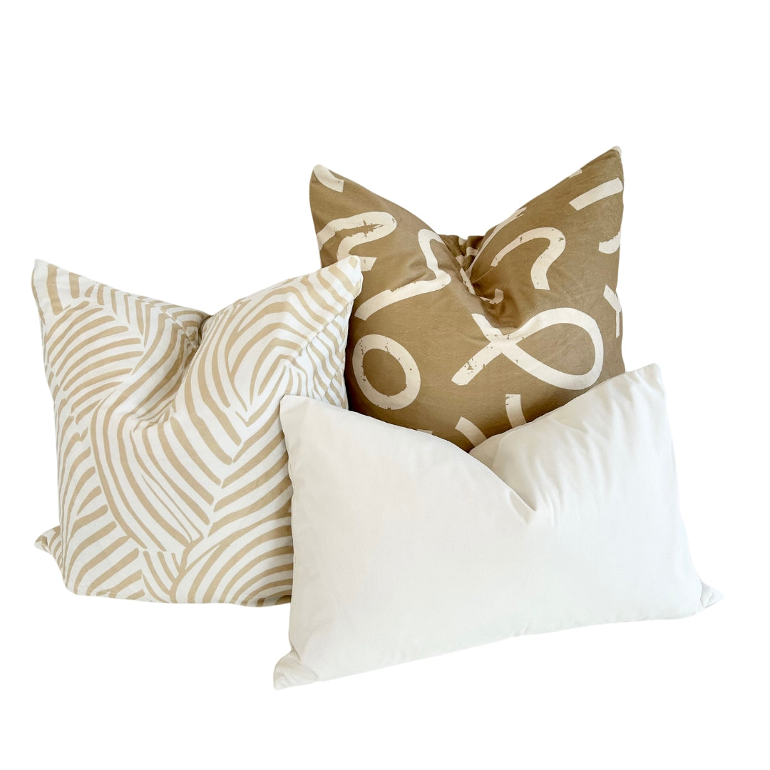 Abstract Neutral Throw Pillow 22"