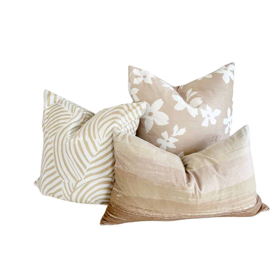 Floral Cream Throw Pillow 22&quot;