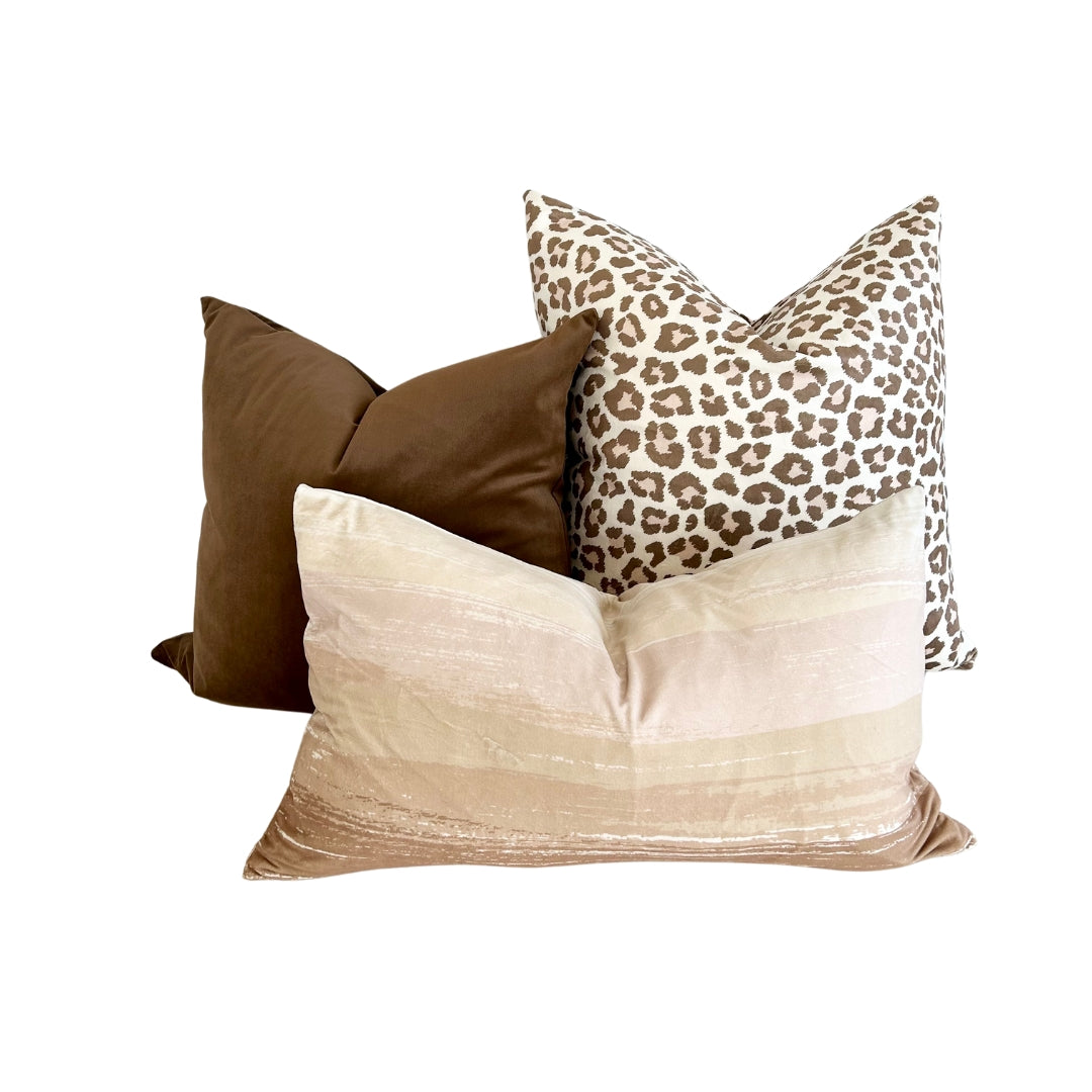 Leopard Neutral Throw Pillow 22"