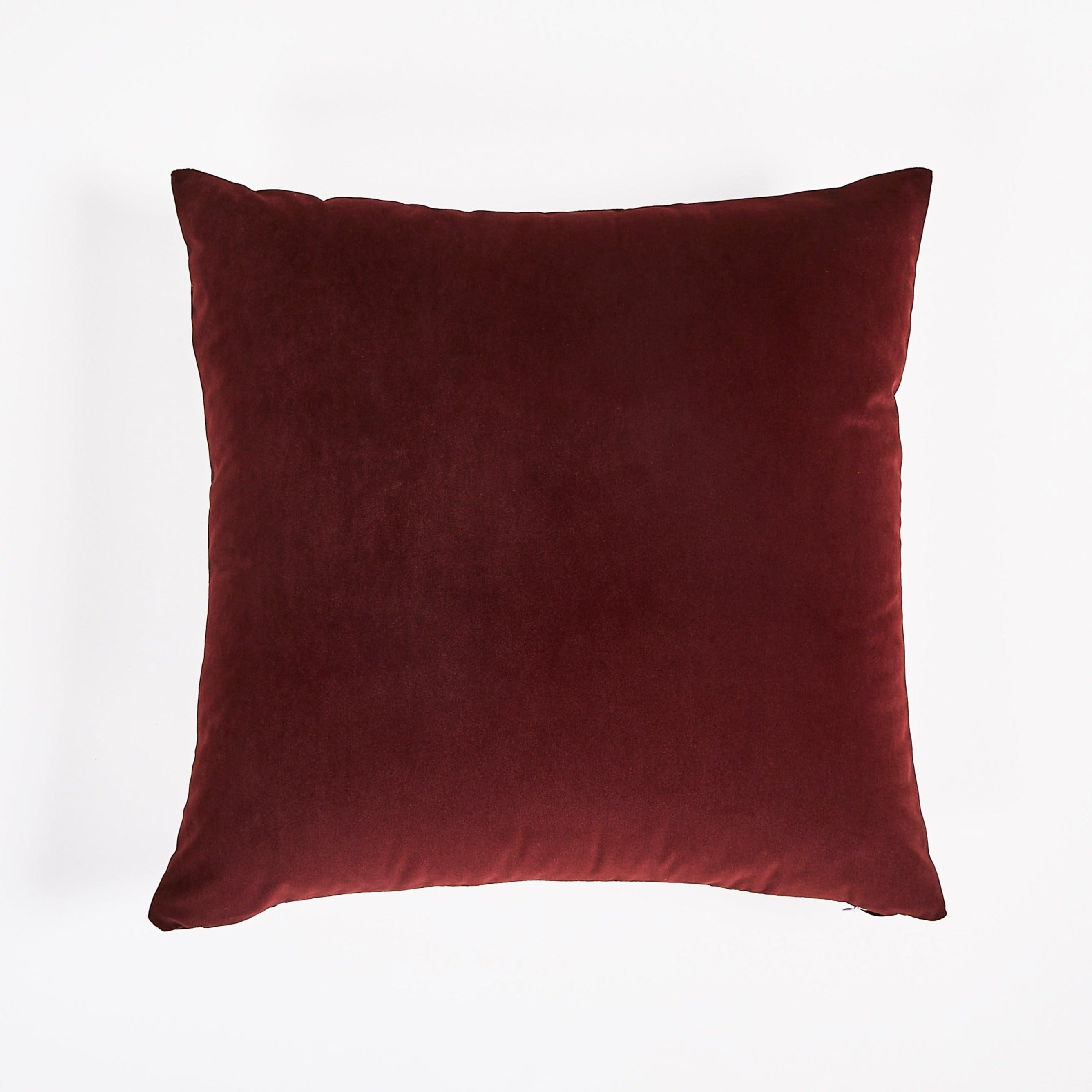 Dark Red Velvet Throw Pillow Cover