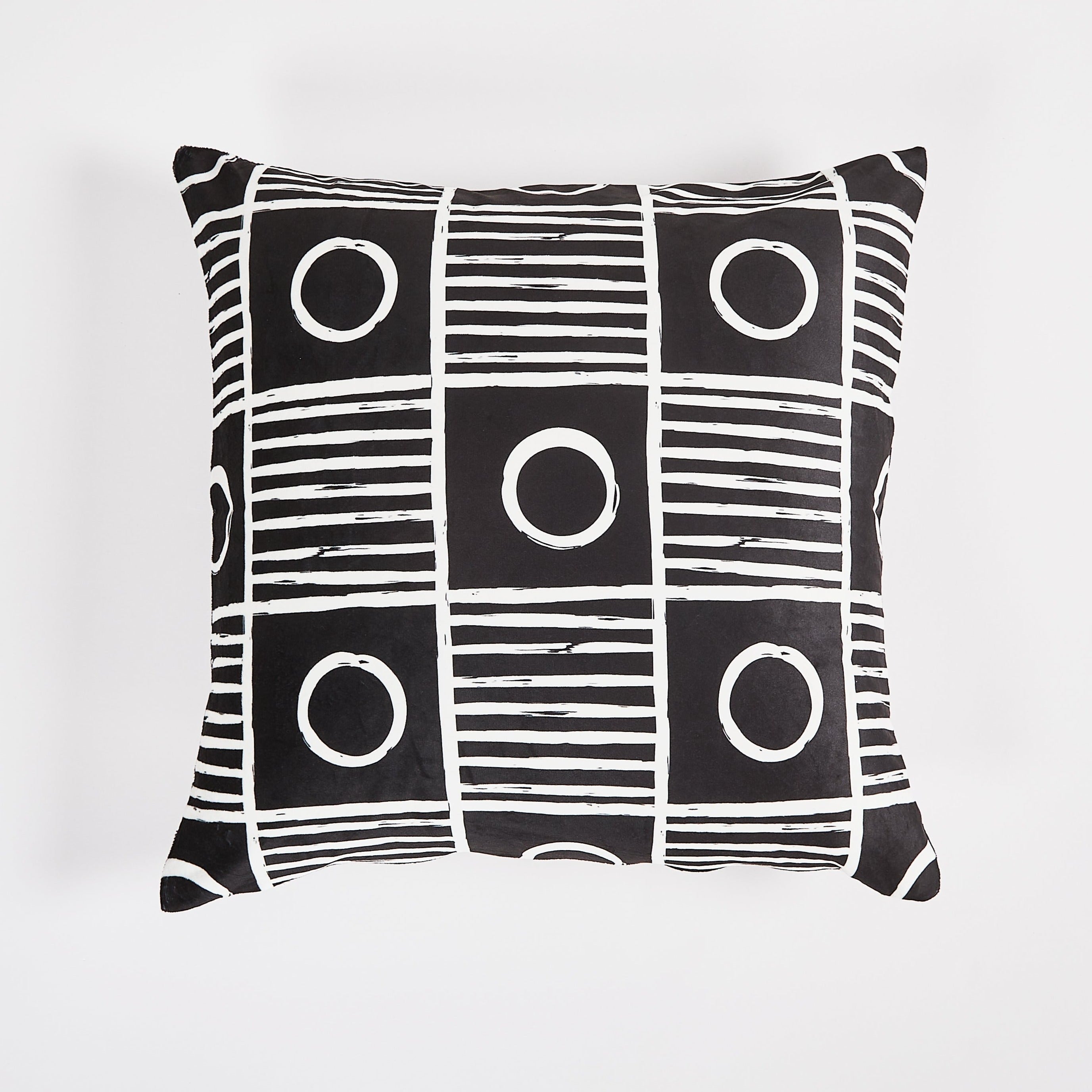 Geometric Black Throw Pillow 20"