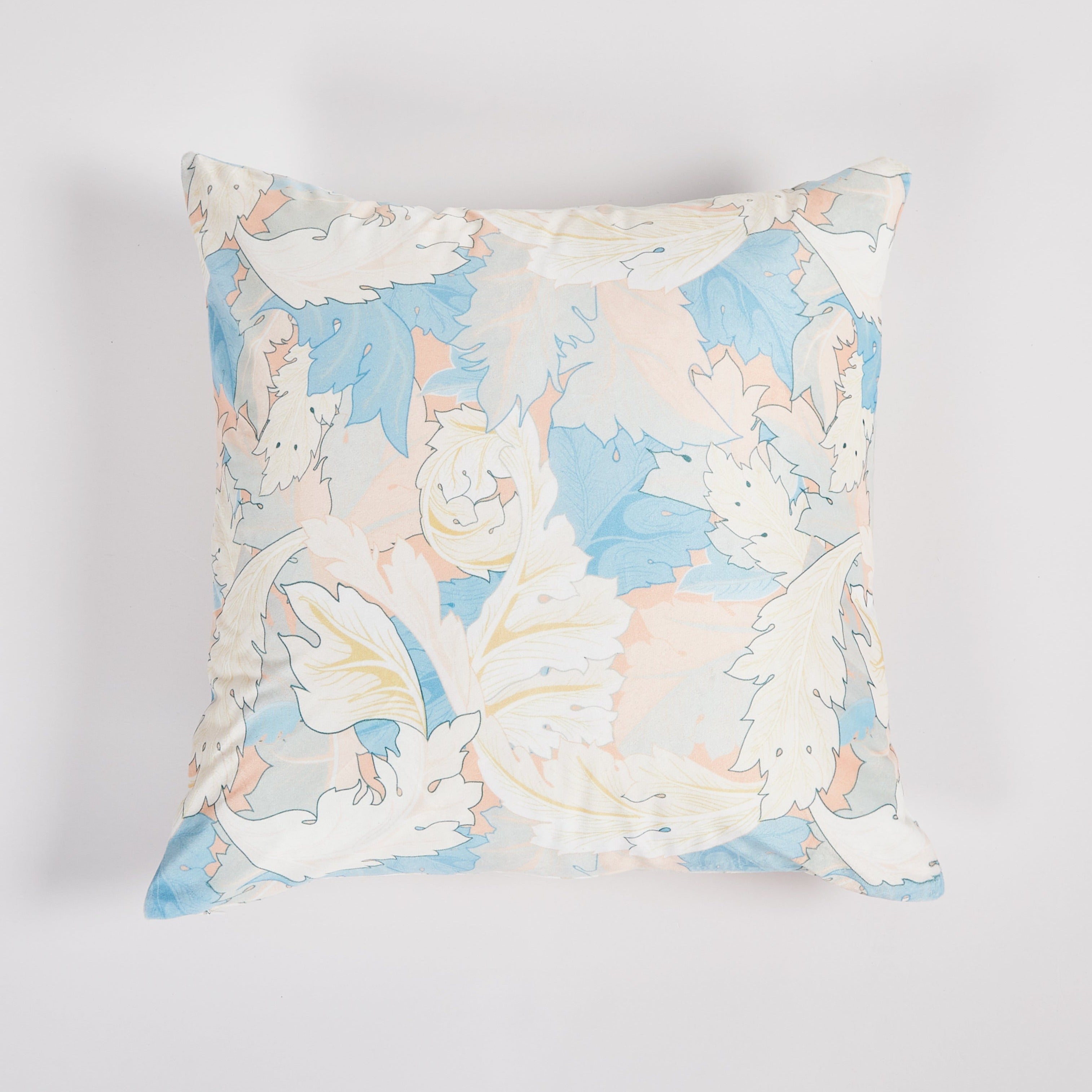 Floral Pink Blue Throw Pillow 20"