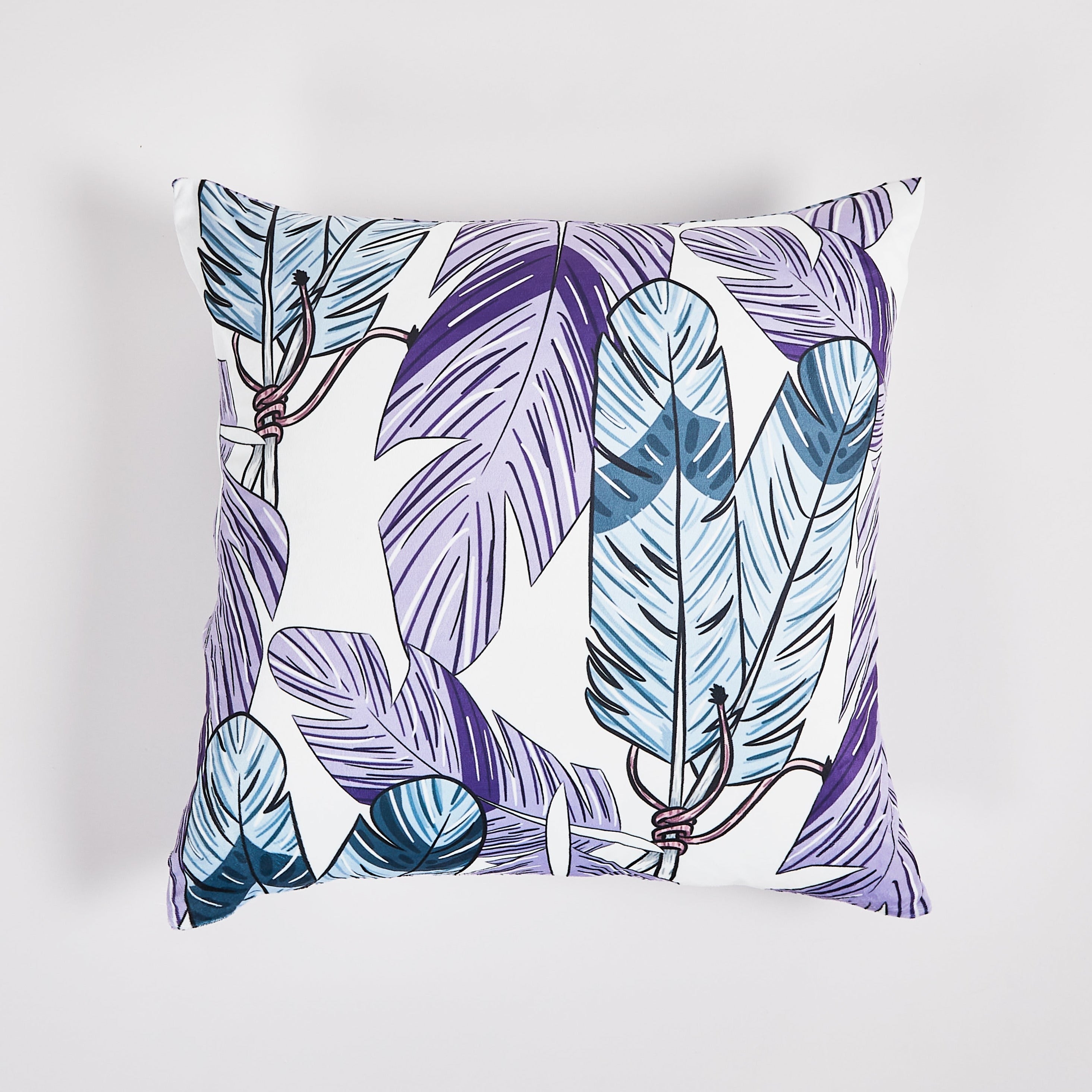 Feather Purple Blue Throw Pillow 20"