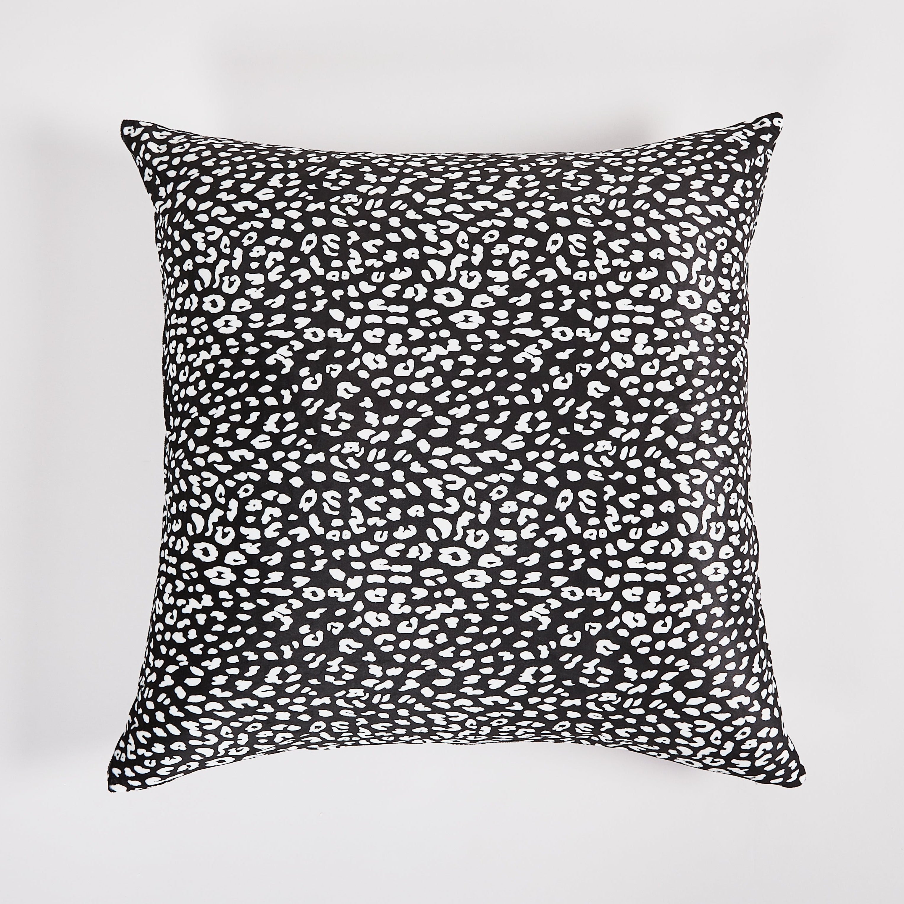 Leopard Black Throw Pillow 24&quot;