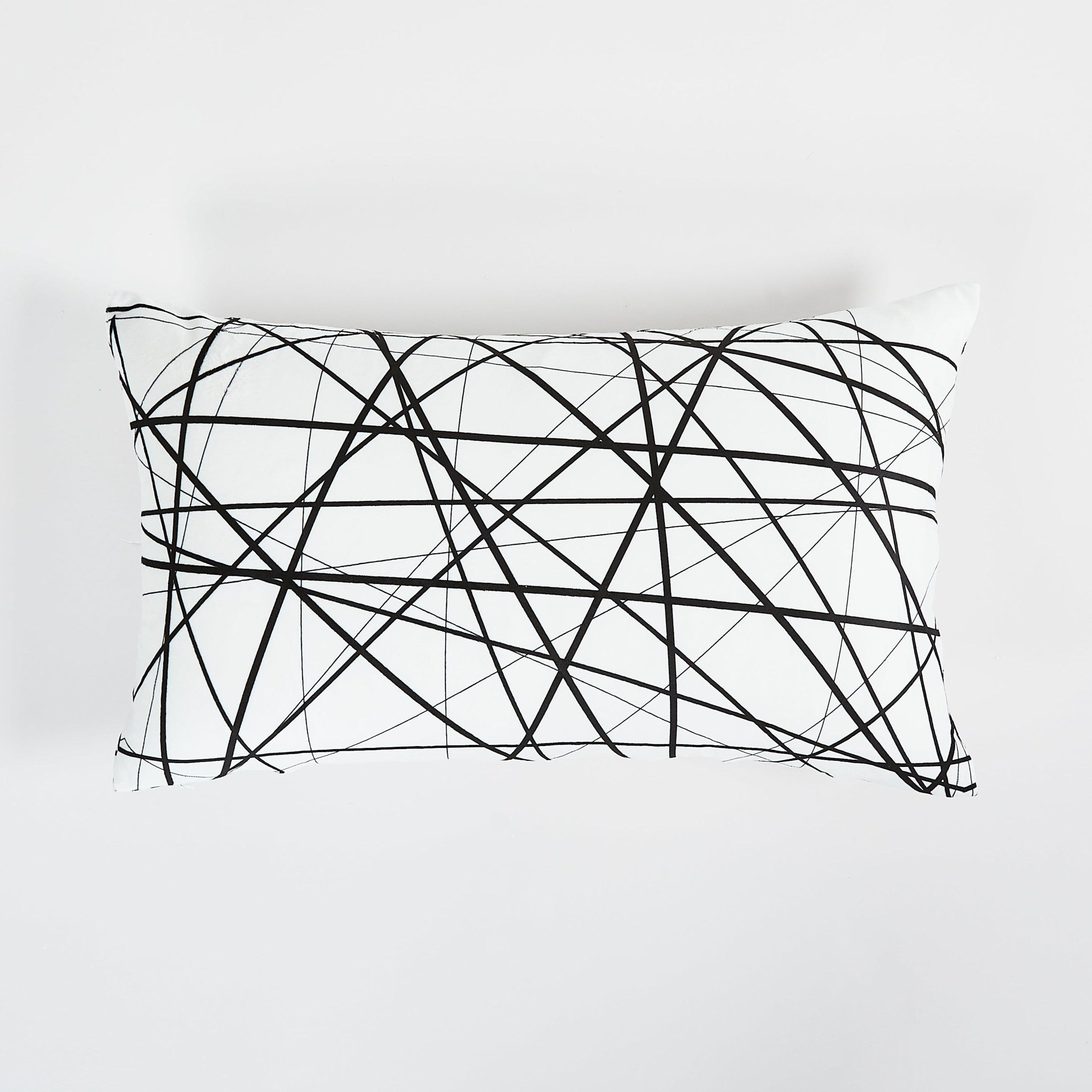 Geometric Lines Throw Pillow Lumbar 14&quot;