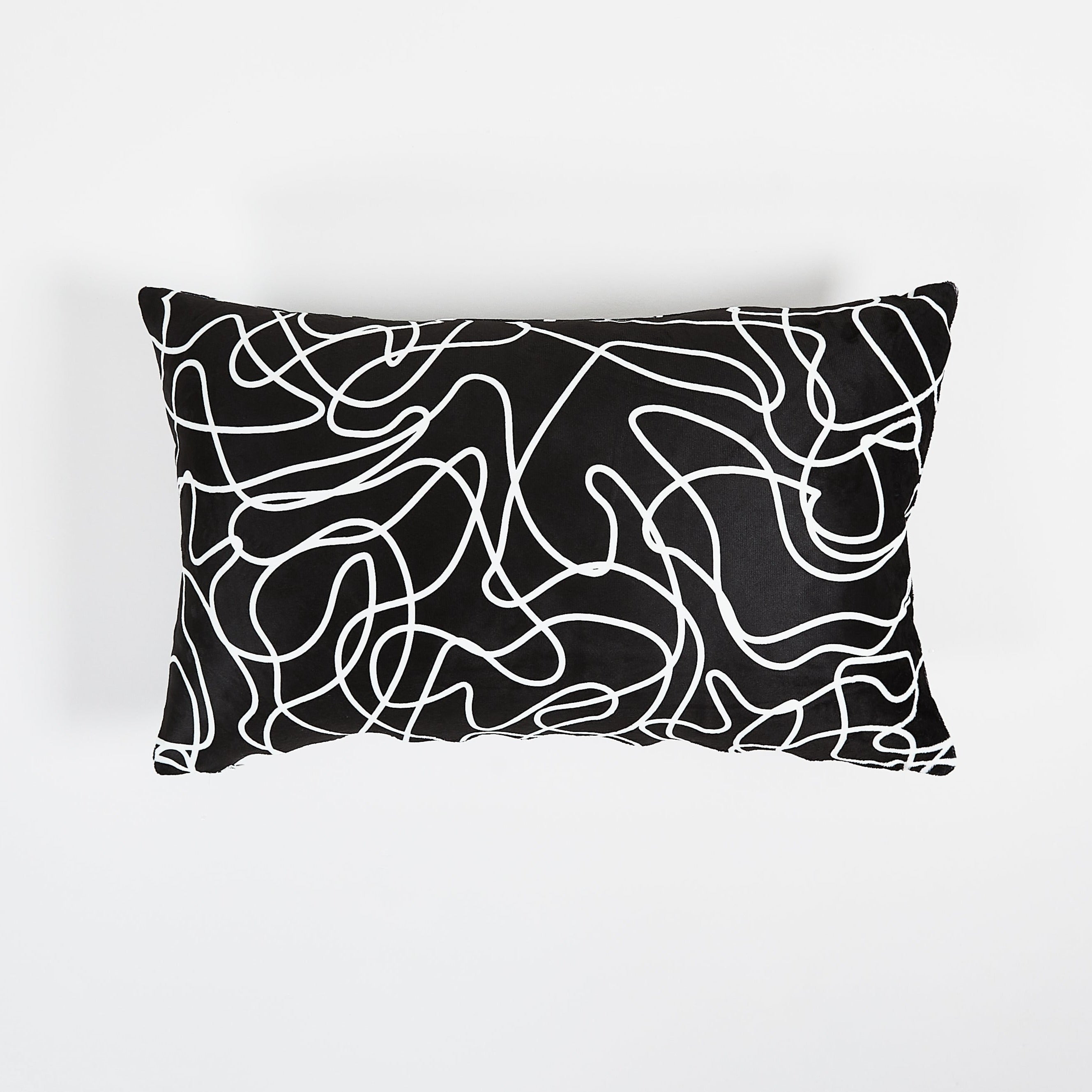 Hand Drawn Lines Throw Pillow Lumbar 12&quot;