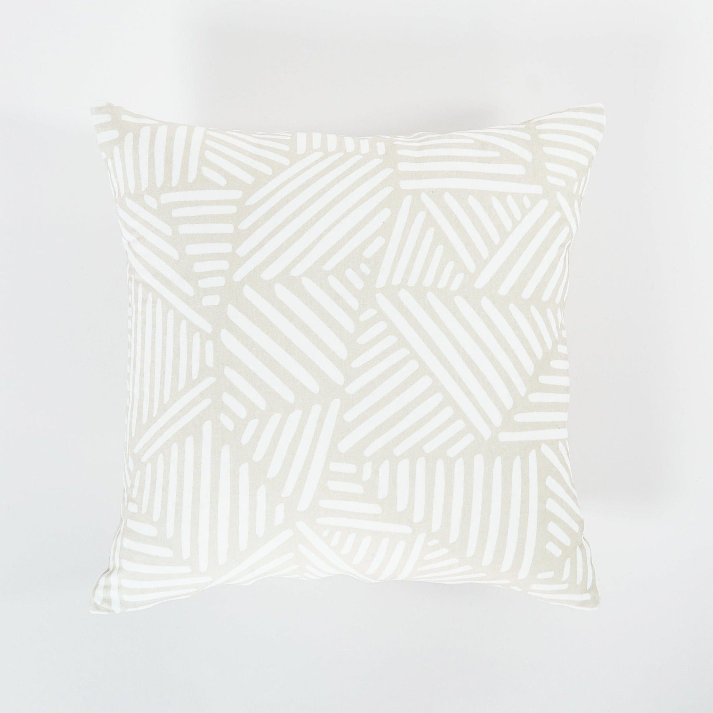 Geometric Neutral Throw Pillow 18&quot;