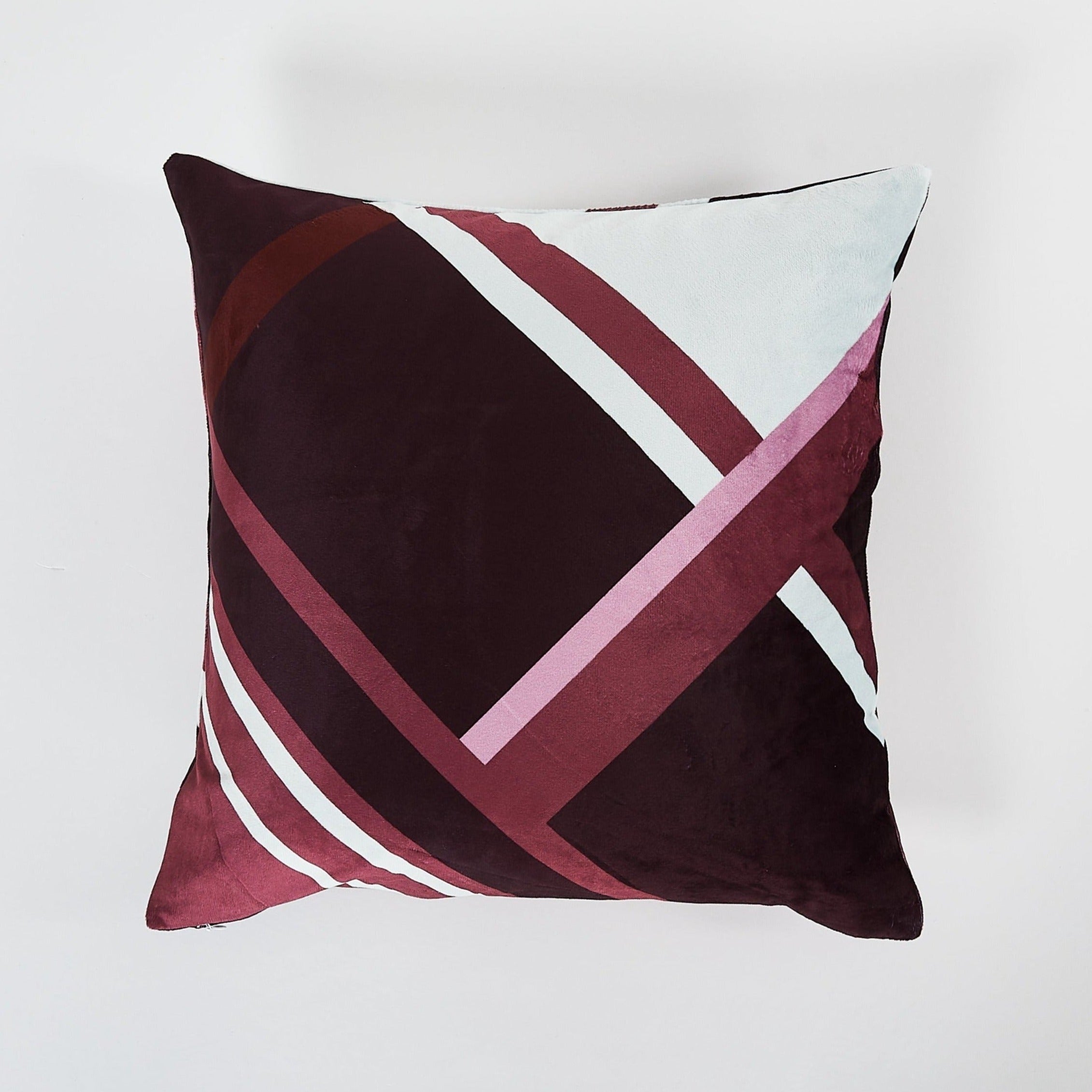 Geometric Burgundy Throw Pillow 18&quot;