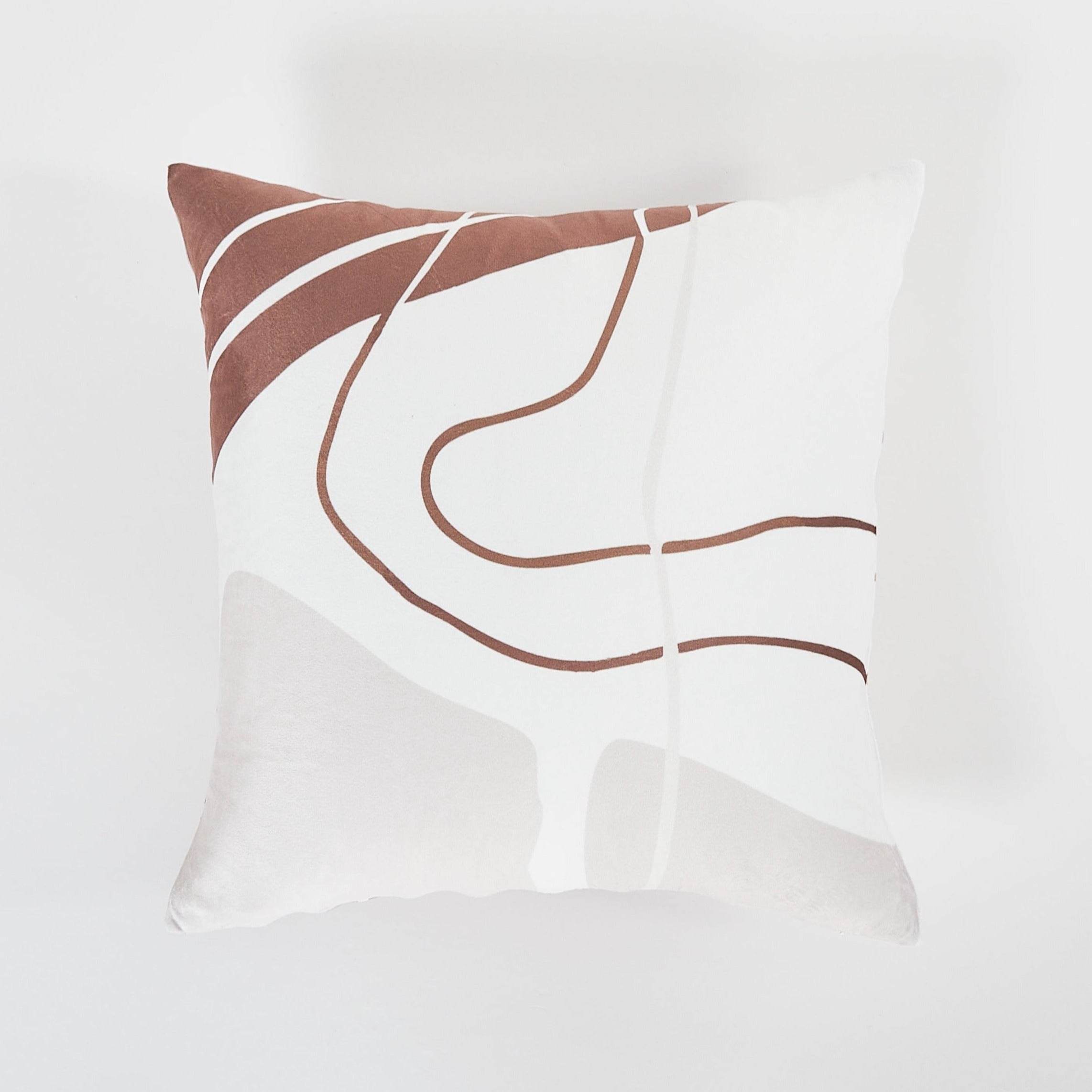 Abstract Taupe Throw Pillow 18&quot;