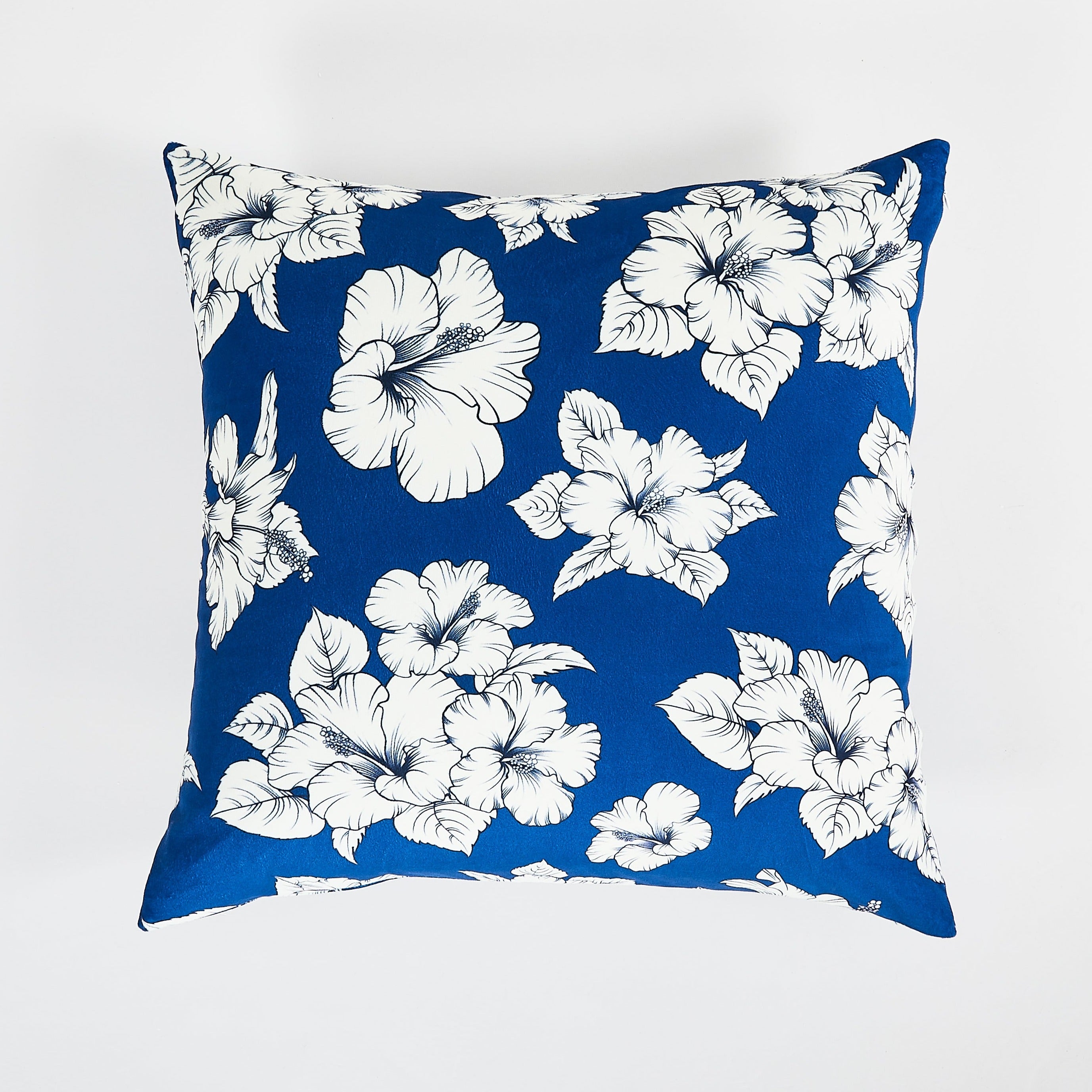 Floral Navy Throw Pillow 22&quot;