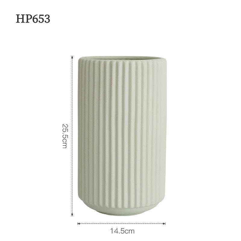 Color Ribbed Vase