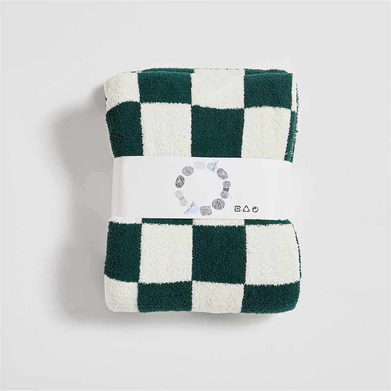 Checkerboard Retro Plush Throw Blanket