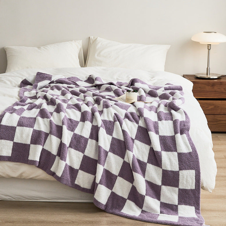 Checkerboard Retro Plush Throw Blanket