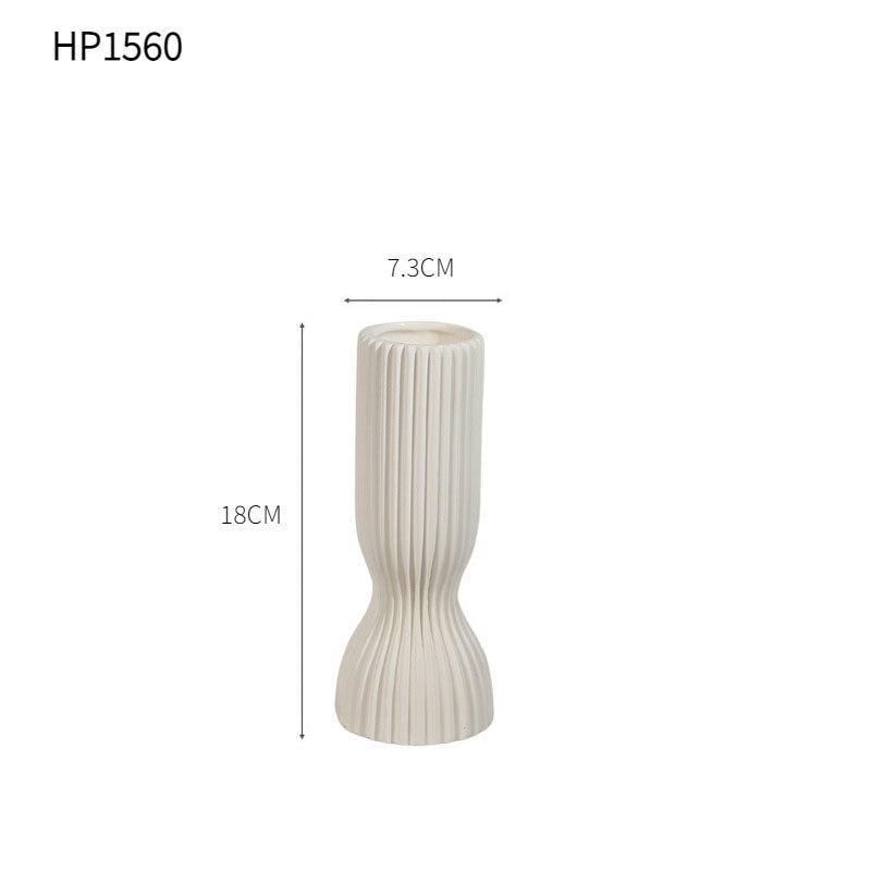 Geometric Ribbed Vase