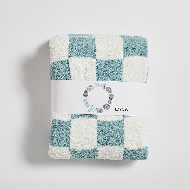 Checkerboard Retro Plush Throw Blanket