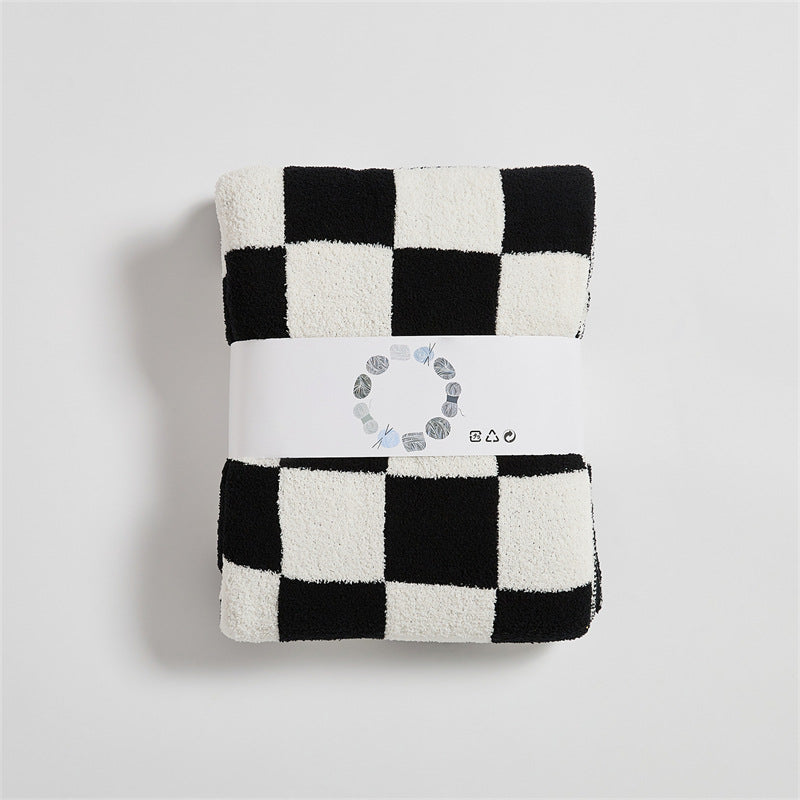 Checkerboard Retro Plush Throw Blanket