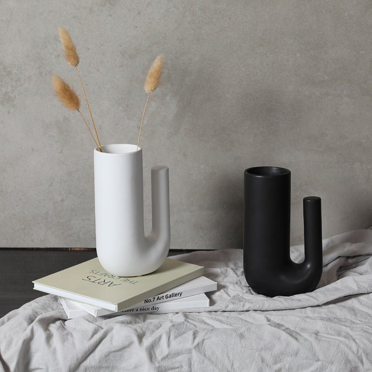 Geometric Black White Vase III