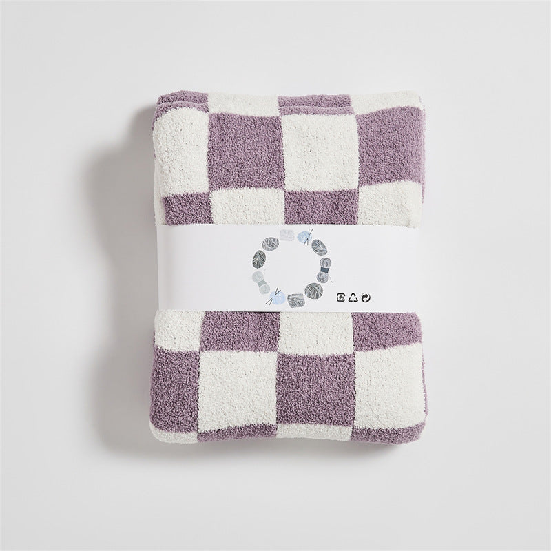 Checkerboard Retro Plush Throw Blanket