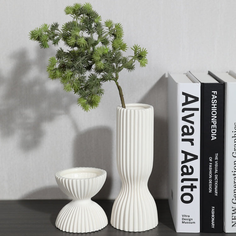 Geometric Ribbed Vase