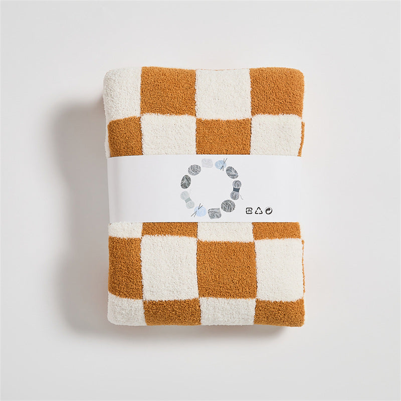 Checkerboard Retro Plush Throw Blanket