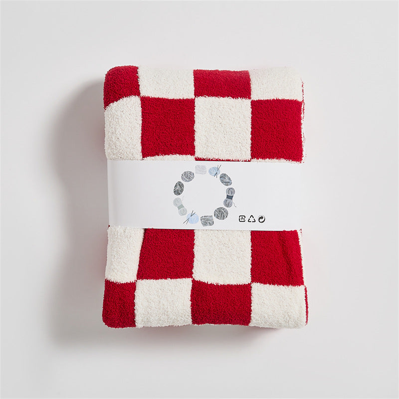 Checkerboard Retro Plush Throw Blanket