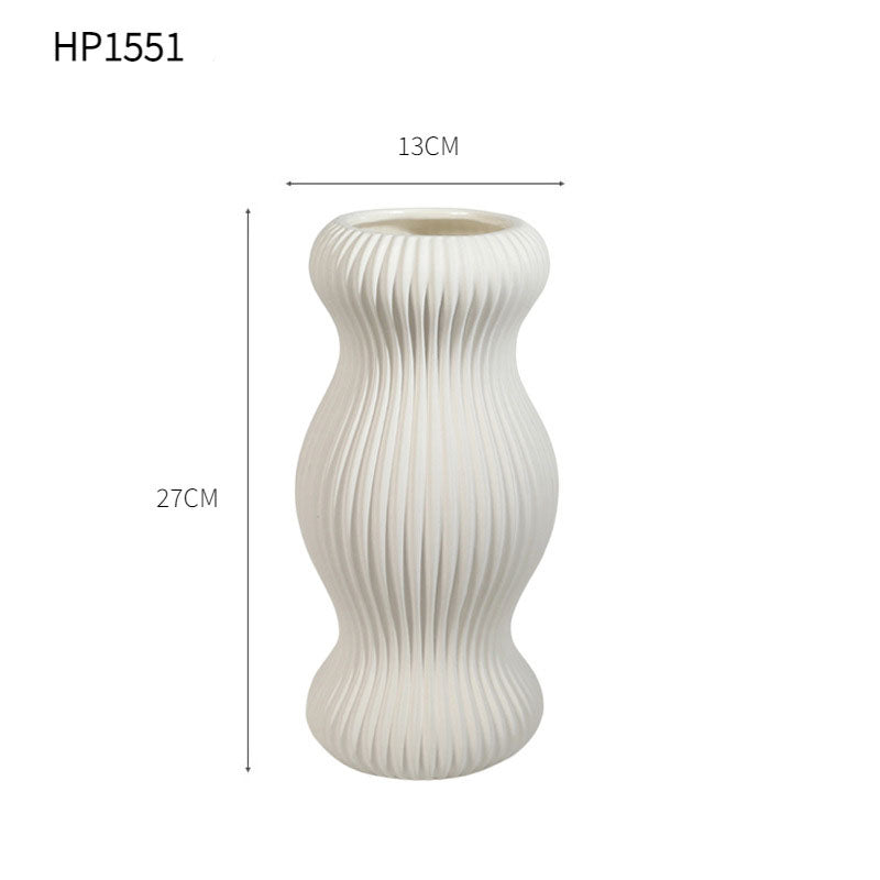 Geometric Ribbed Vase