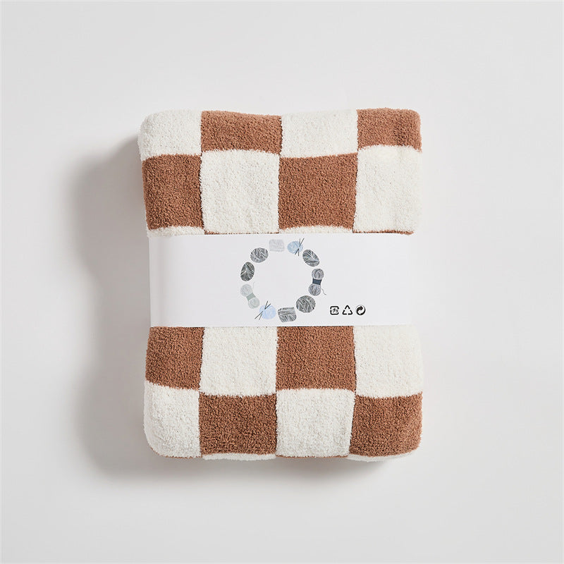 Checkerboard Retro Plush Throw Blanket