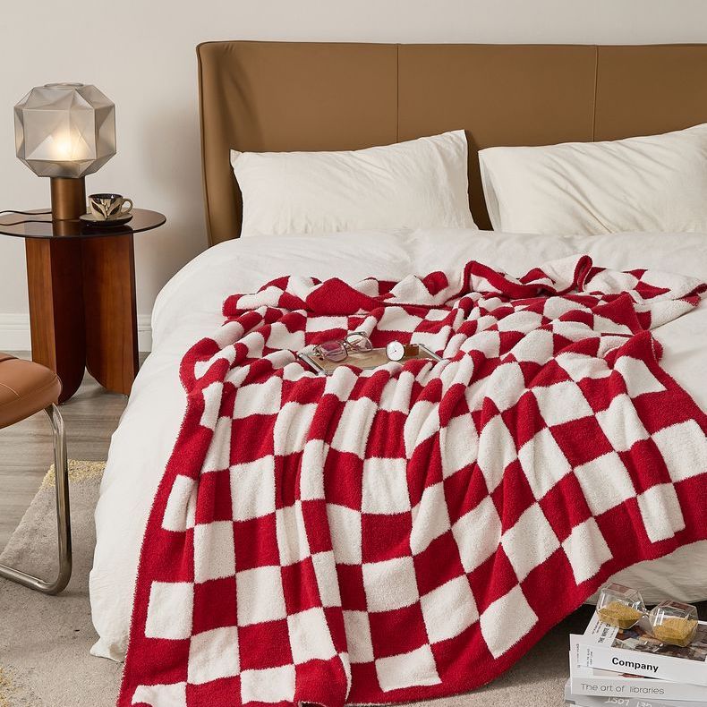 Checkerboard Retro Plush Throw Blanket